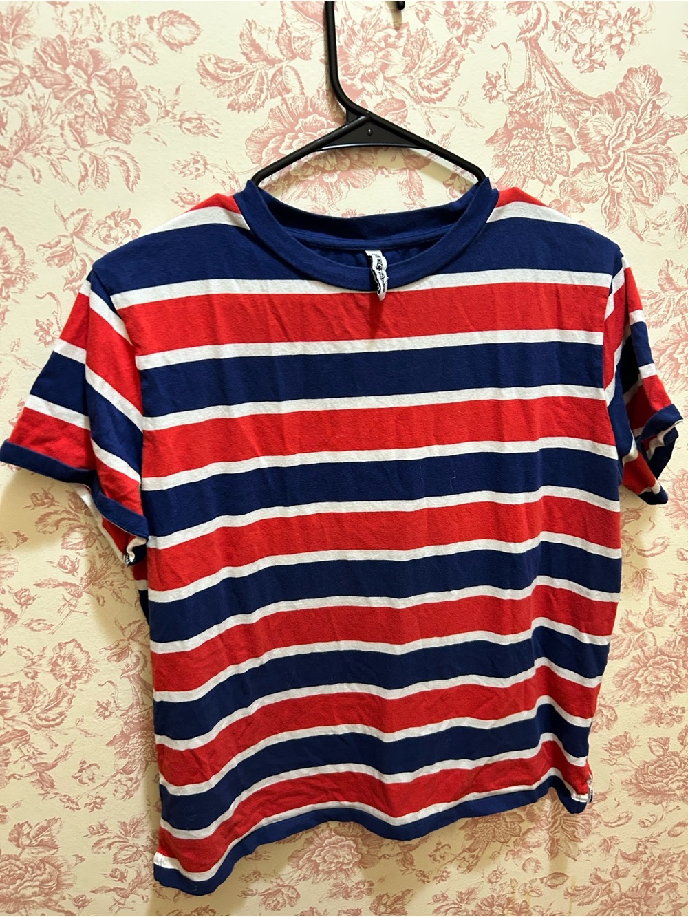 Striped Short Sleeve Tee in Red, Navy & White